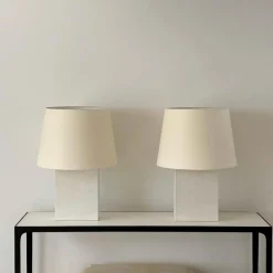 Große Bloc Pergament Lampen von Atelier Cabanel, 2er Set