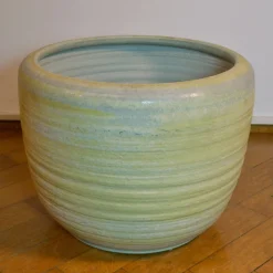 Große Cremeweiße Studio Keramik Übertöpfe von Mobach 1980er, 4 . Set