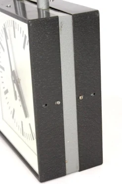Große doppelseitige Eisenbahnuhr von Pragotron, 1980er