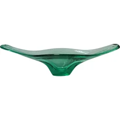 Große Grüne Schale aus Muranoglas in Gondola Form, Italien, 1970er