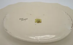 Große handbemalte französische Vieux Rouen Terrine mit Ladegerät, 1930er
