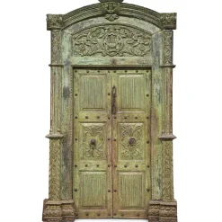 Große indische geschnitzte Holztür