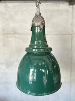 Große industrielle Vintage Fabriklampe von Simplex, 1940er