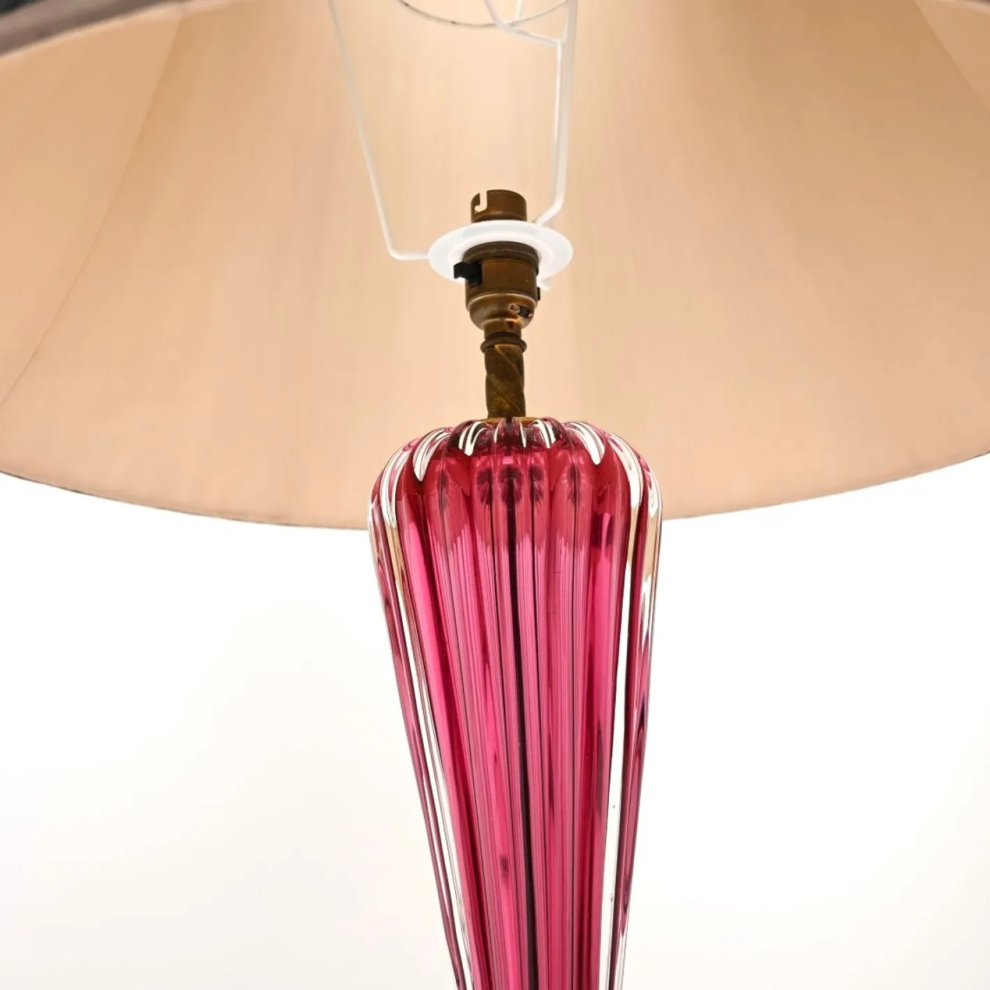 Große Italienische Murano Glas Tischlampen, 1960, 2er Set