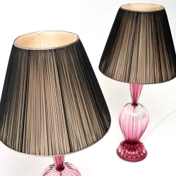 Große Italienische Murano Glas Tischlampen, 1960, 2er Set