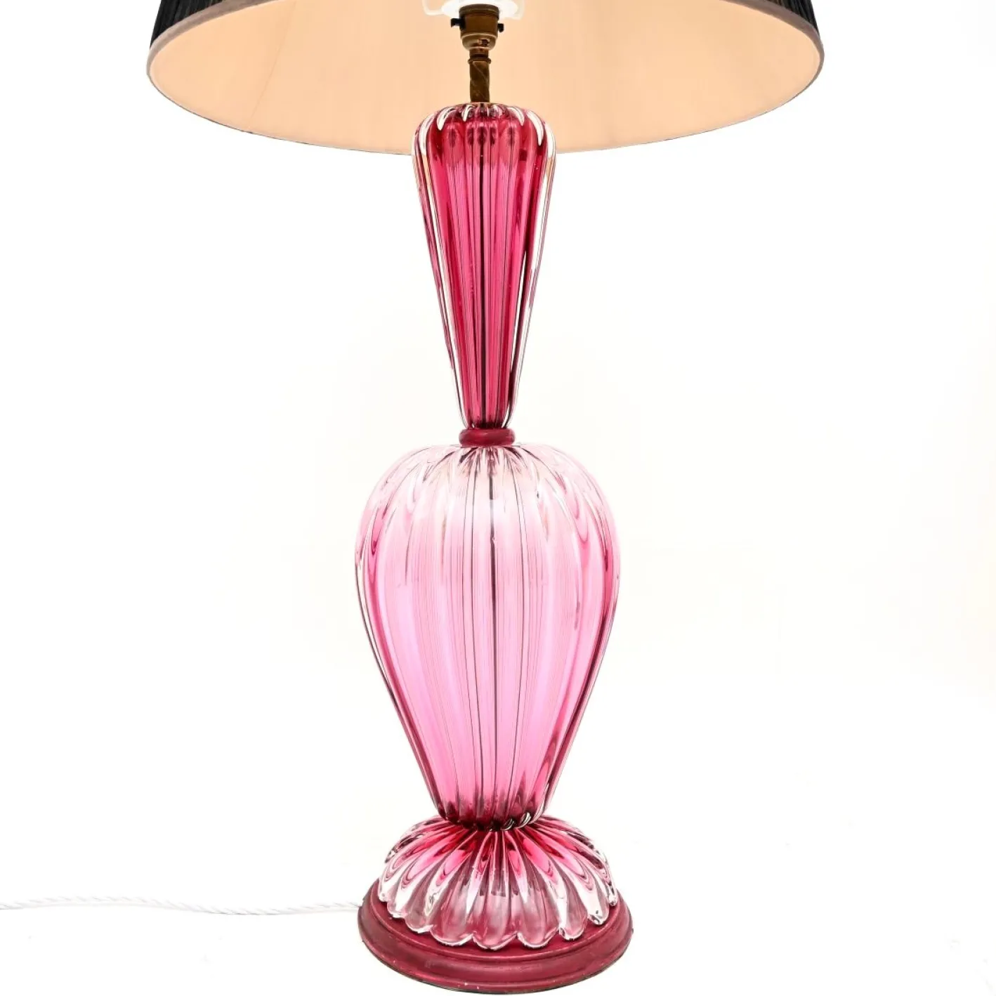 Große Italienische Murano Glas Tischlampen, 1960, 2er Set