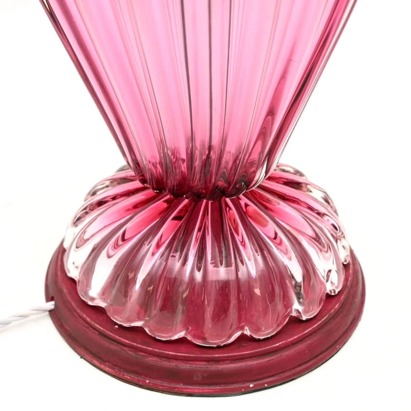 Große Italienische Murano Glas Tischlampen, 1960, 2er Set
