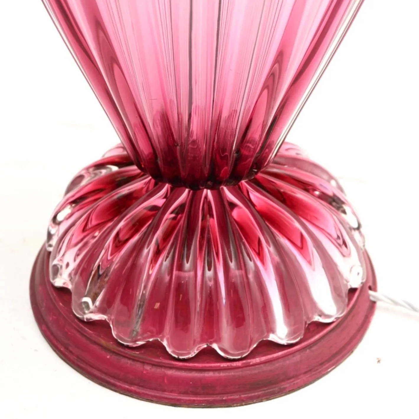 Große Italienische Murano Glas Tischlampen, 1960, 2er Set