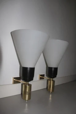 Große italienische Wandlampen, 1960er, 2er Set