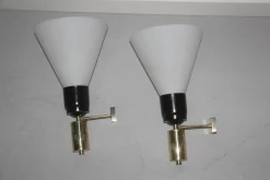 Große italienische Wandlampen, 1960er, 2er Set