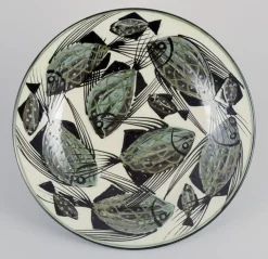 Große Keramikschale mit Fischmotiv von Astrid Tjalk für Kähler