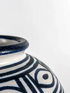 Große Keramikvase mit stilisierten Tiermotiven von Mette Doller für Höganäs, Sweden, 1960er