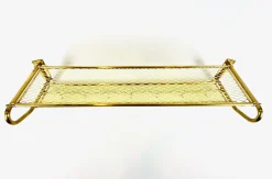 Große Mid-Century Modern Wandgarderobe aus Messing, 1950er