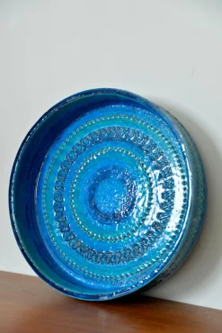 Große Mid-Century Rimini Blu Pottery Keramik Tafelaufsatz von Aldo Londi für Bitossi, Italien, 1960er