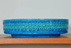 Große Mid-Century Rimini Blu Pottery Keramik Tafelaufsatz von Aldo Londi für Bitossi, Italien, 1960er