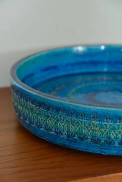 Große Mid-Century Rimini Blu Pottery Keramik Tafelaufsatz von Aldo Londi für Bitossi, Italien, 1960er