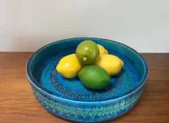 Große Mid-Century Rimini Blu Pottery Keramik Tafelaufsatz von Aldo Londi für Bitossi, Italien, 1960er