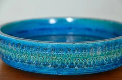 Große Mid-Century Rimini Blu Pottery Keramik Tafelaufsatz von Aldo Londi für Bitossi, Italien, 1960er