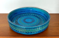 Große Mid-Century Rimini Blu Pottery Keramik Tafelaufsatz von Aldo Londi für Bitossi, Italien, 1960er