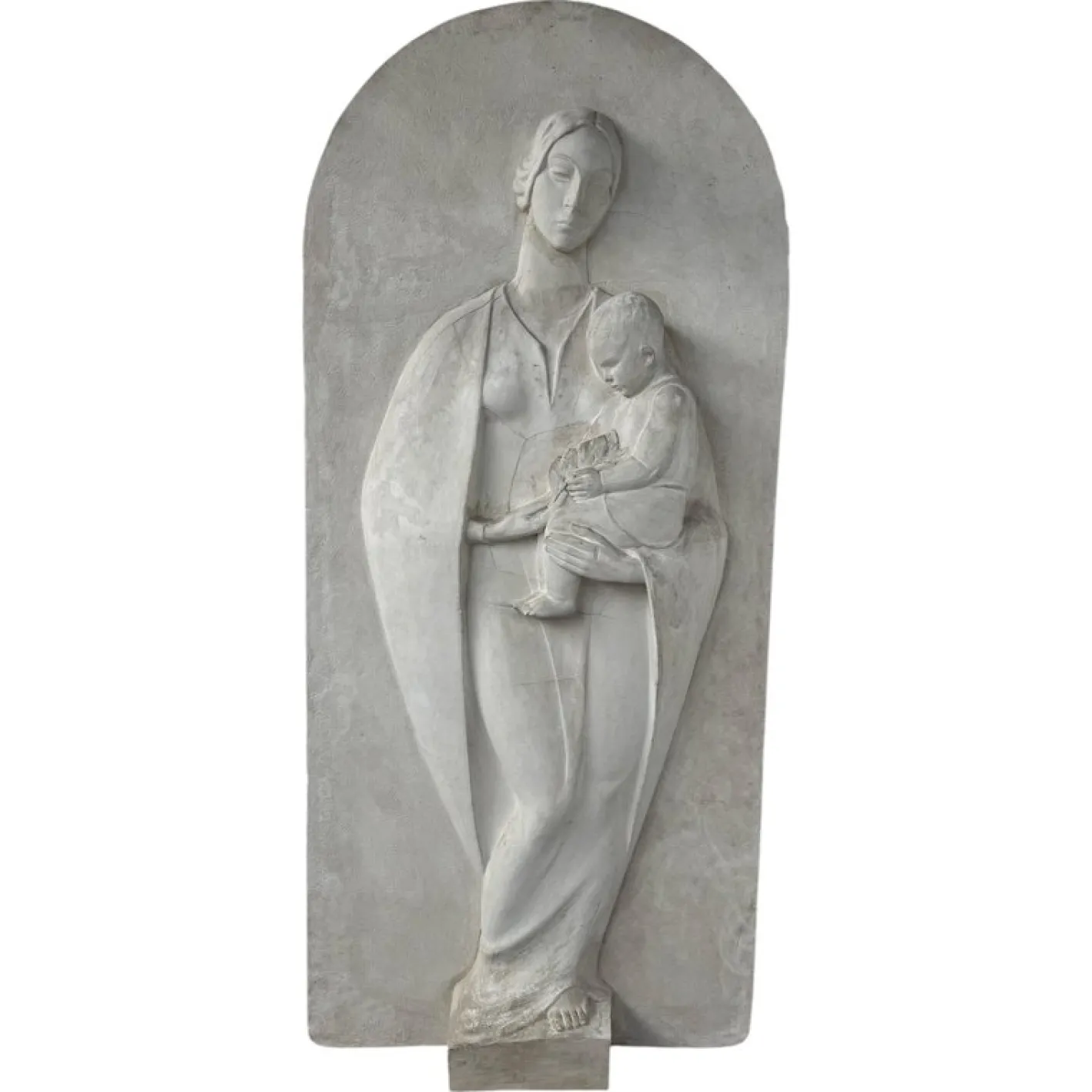 Große Mutterschaftsrelief aus Gips, 1920er