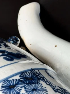 Großer antiker chinesischer Porzellankrug in Blau & Weiß, 1800er