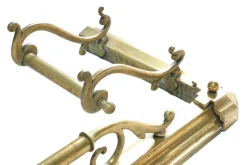 Großer antiker viktorianischer Jugendstil Kamin Fender aus Messing