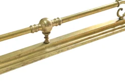 Großer antiker viktorianischer Jugendstil Kamin Fender aus Messing