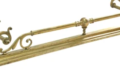 Großer antiker viktorianischer Jugendstil Kamin Fender aus Messing