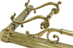 Großer antiker viktorianischer Jugendstil Kamin Fender aus Messing