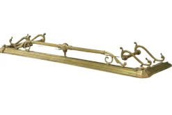 Großer antiker viktorianischer Jugendstil Kamin Fender aus Messing
