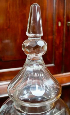 Großer antiker Whiskyspender aus Kristallglas, 1870