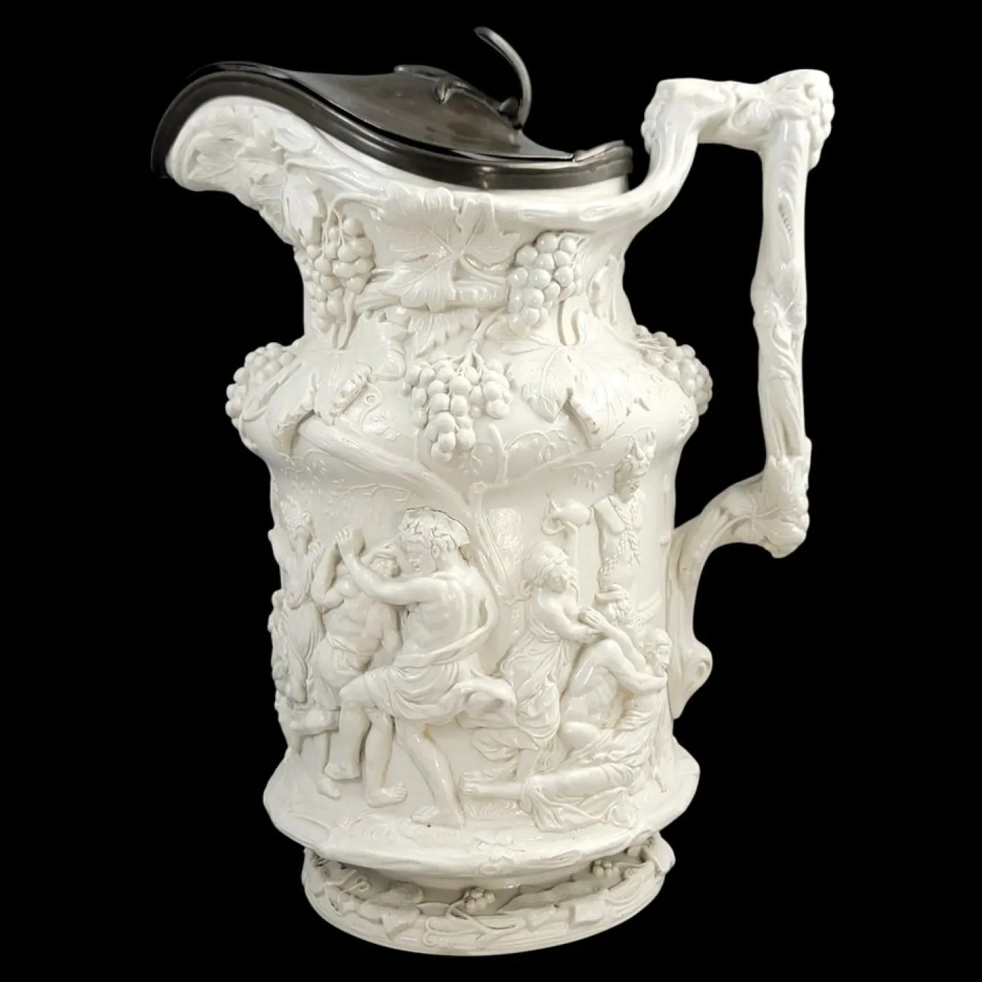 Großer Bacchanaler Tanzkrug in Reliefform von Charles Meigh, 1844