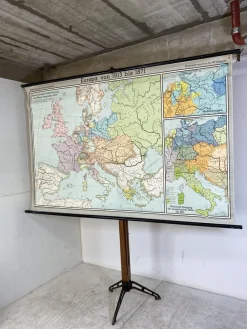 Großer bunter Vintage Europa Schulplan, 1960er