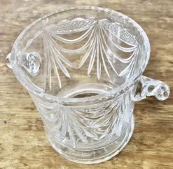 Großer Französischer Art Deco Eiskübel aus mundgeblasenem Kristallglas, 1920er