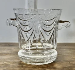 Großer Französischer Art Deco Eiskübel aus mundgeblasenem Kristallglas, 1920er