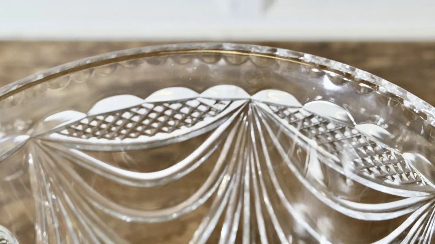 Großer Französischer Art Deco Eiskübel aus mundgeblasenem Kristallglas, 1920er
