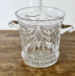 Großer Französischer Art Deco Eiskübel aus mundgeblasenem Kristallglas, 1920er