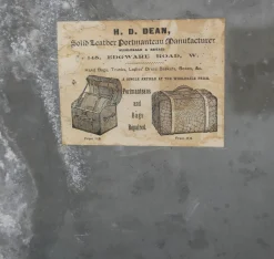 Großer gefütterter Reisekoffer aus Eisen von HD Dean, 1890er