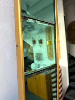 Großer italienischer Bodenspiegel aus grünem Glas & Messing von Cristal Art, 1960er