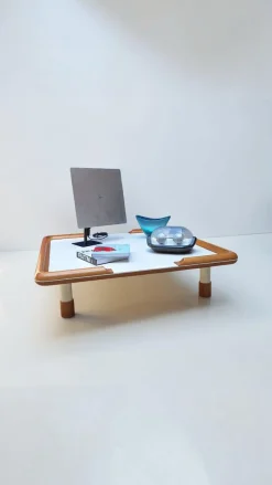 Großer italienischer Couchtisch aus Eiche & Laminat, 1970er