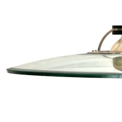 Großer italienischer Kronleuchter aus dickem Glas, Chrom und schwarz lackiertem Metall, 1970er