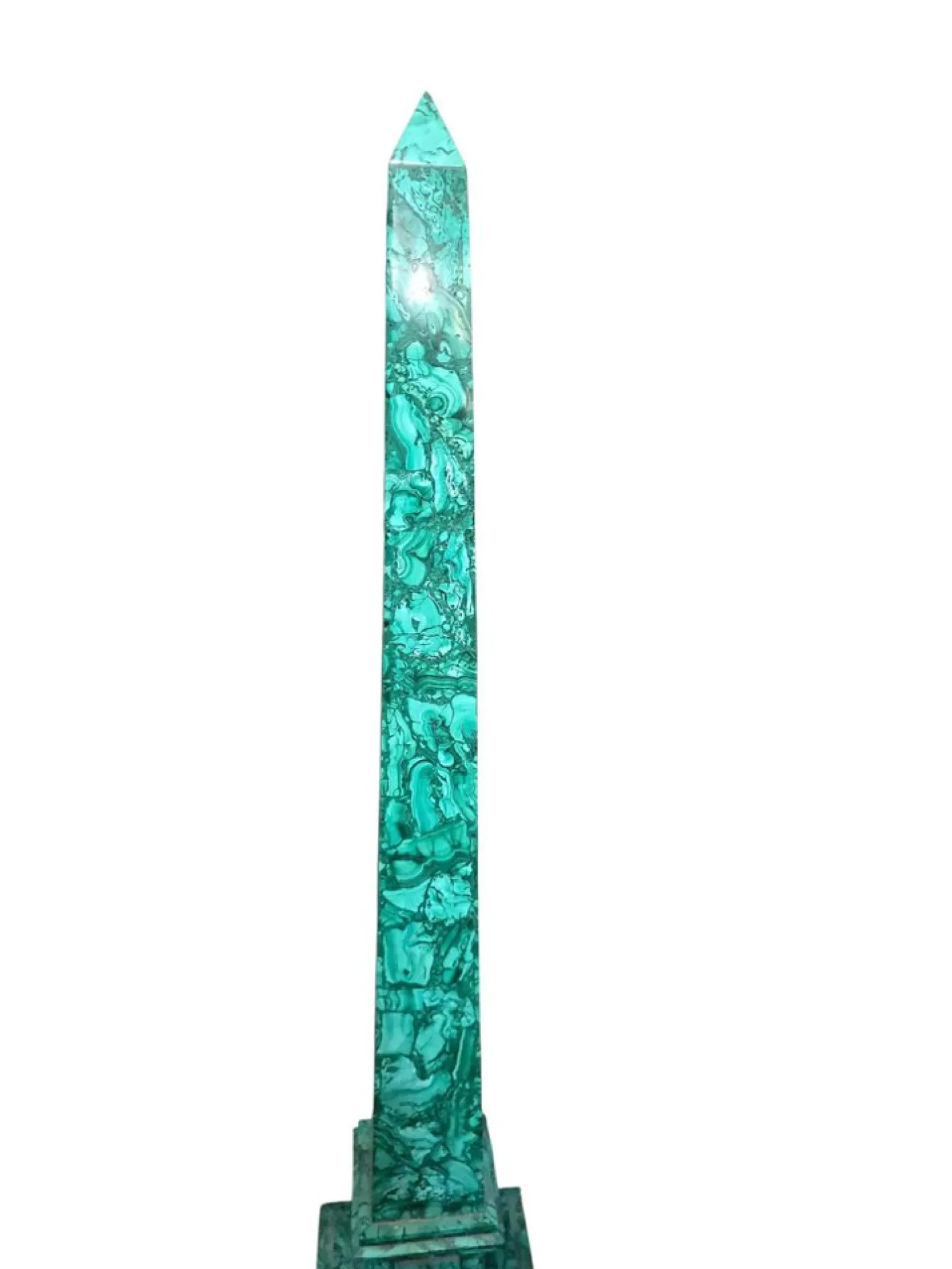 Großer italienischer Obelisk aus Malachit, 1970er