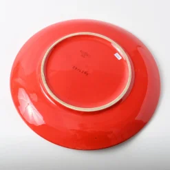 Großer italienischer Teller in Rot & Gelb von Baldelli, 1970er