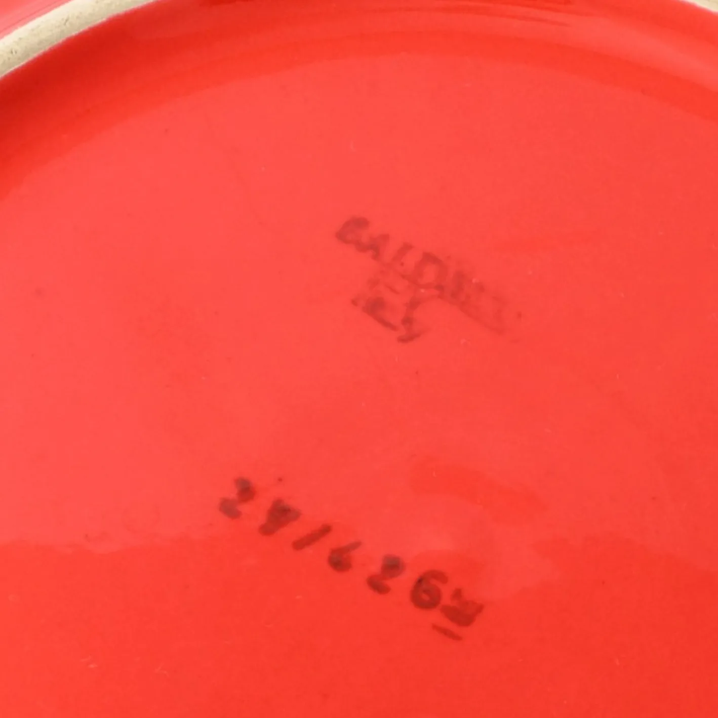 Großer italienischer Teller in Rot & Gelb von Baldelli, 1970er