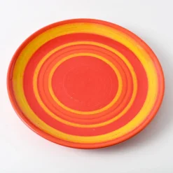 Großer italienischer Teller in Rot & Gelb von Baldelli, 1970er