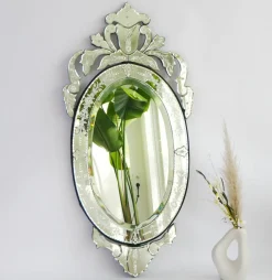 Großer Italienischer Vintage Wandspiegel, 1950er