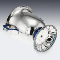 Großer Italienischer Vintage Weinkühler aus Silber & Lapislazuli, 1970