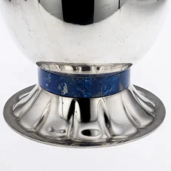 Großer Italienischer Vintage Weinkühler aus Silber & Lapislazuli, 1970