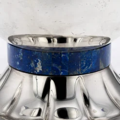 Großer Italienischer Vintage Weinkühler aus Silber & Lapislazuli, 1970