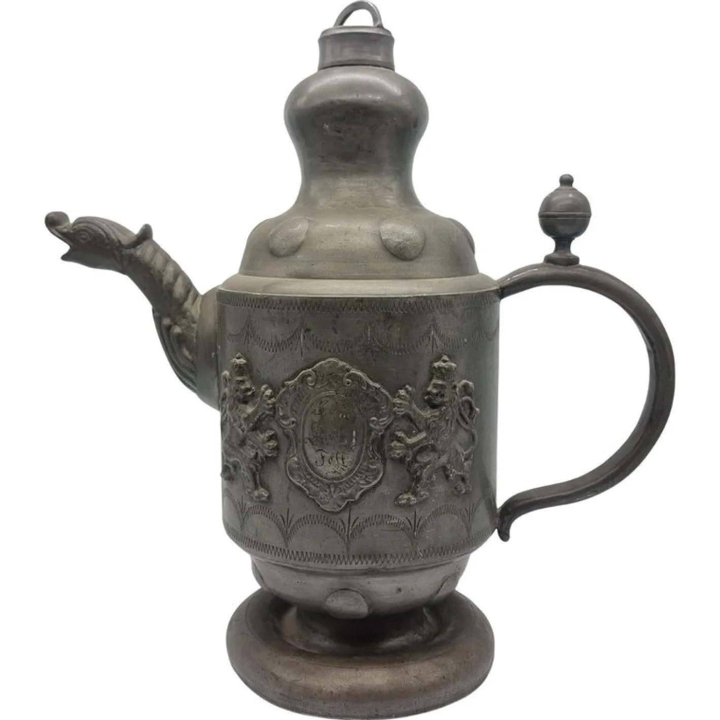 Großer Krug aus Zinn, Zinn und Kunststoff